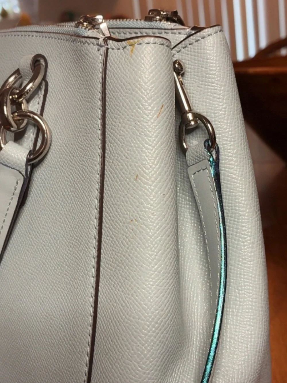 Authentic Coach Blue Satchel Top Handle Zip w/ Detachable Crossbody Strap